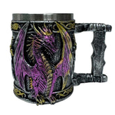 Purple Dragon Tankard – Arcane Fantasy Mug with Stainless Steel Liner